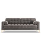 Canapé Velours Bali 4 Places gris clair - 217x92x75 cm