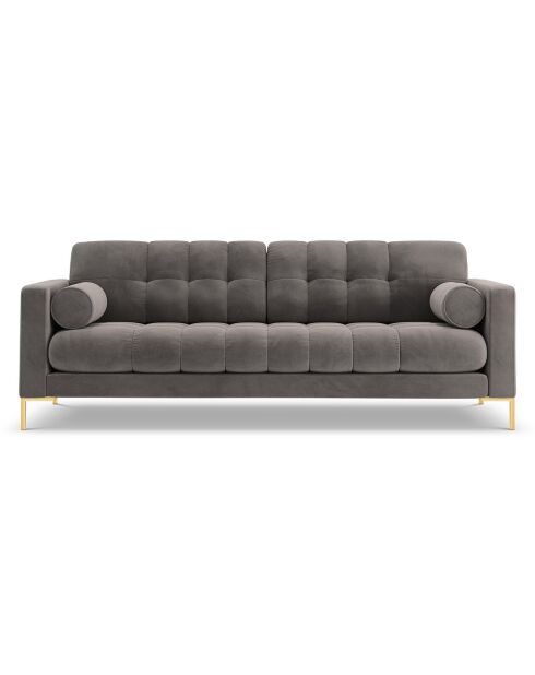 Canapé Velours Bali 4 Places gris clair - 217x92x75 cm