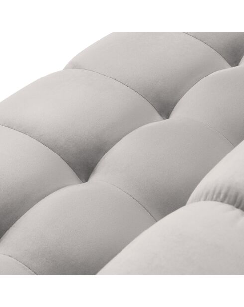 Canapé Velours Bali 4 Places gris - 217x92x75 cm