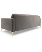 Canapé Velours Bali 4 Places gris clair - 217x92x75 cm