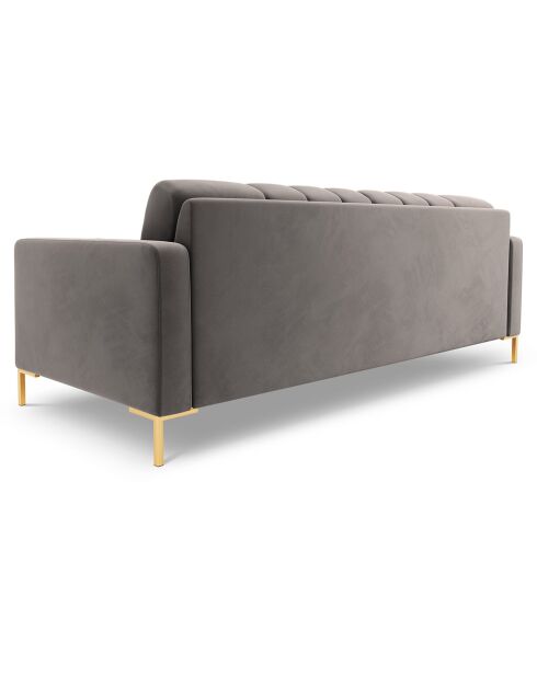 Canapé Velours Bali 4 Places gris clair - 217x92x75 cm