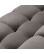 Canapé Velours Bali 4 Places gris clair - 217x92x75 cm