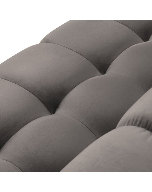 Canapé Velours Bali 4 Places gris clair - 217x92x75 cm