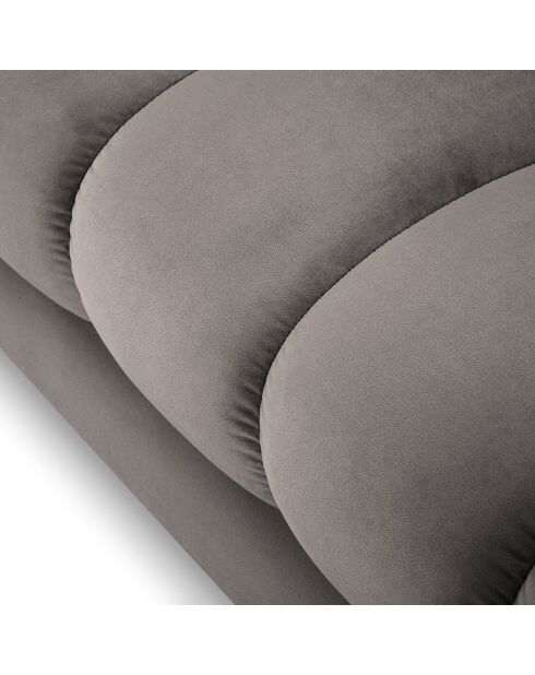 Canapé Velours Bali 4 Places gris clair - 217x92x75 cm
