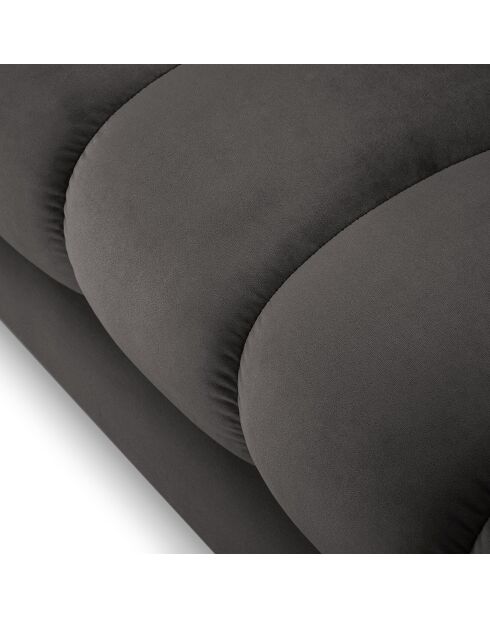 Canapé Velours Bali 4 Places gris foncé - 217x92x75 cm