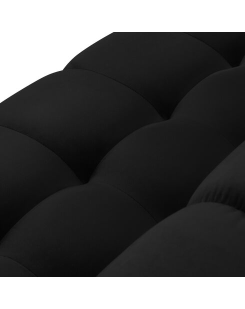 Canapé Velours Bali 4 Places noir - 217x92x75 cm