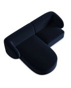 Canapé d'angle gauche Modulaire Velours Chiara 3 Places bleu roi - 184x155x74 cm