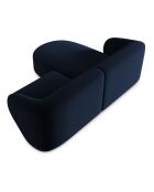 Canapé d'angle gauche Modulaire Velours Chiara 3 Places bleu roi - 184x155x74 cm
