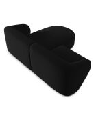 Canapé d'angle droit Modulaire Velours Chiara 3 Places noir - 184x155x74 cm