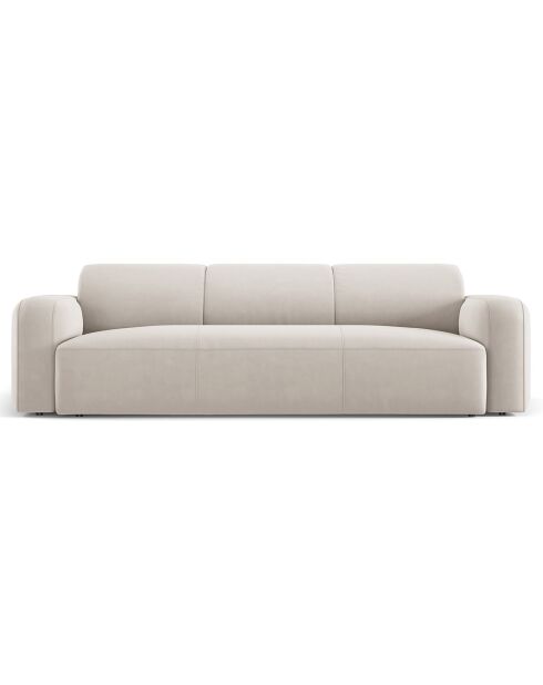 Canapé Velours Jasmin 3 Places beige - 235x95x72 cm