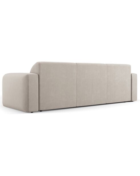 Canapé Velours Jasmin 3 Places beige - 235x95x72 cm