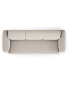 Canapé Velours Jasmin 3 Places beige - 235x95x72 cm