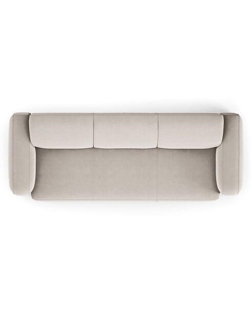 Canapé Velours Jasmin 3 Places beige - 235x95x72 cm