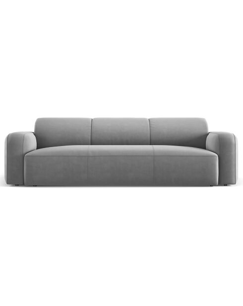 Canapé Velours Jasmin 3 Places gris - 235x95x72 cm