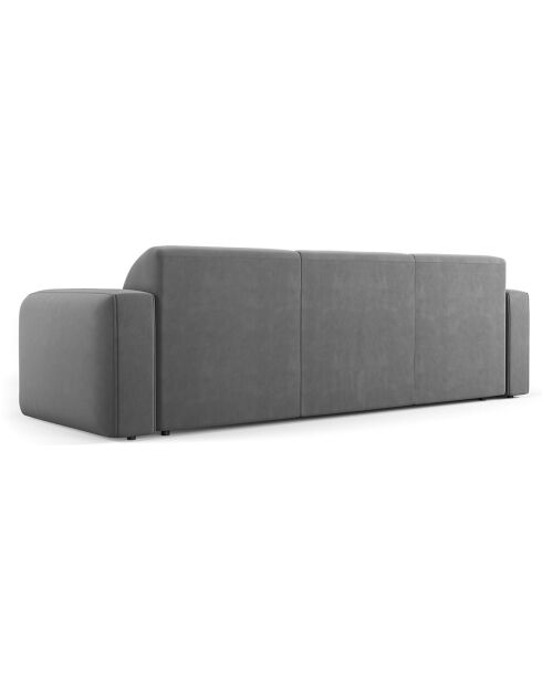Canapé Velours Jasmin 3 Places gris - 235x95x72 cm