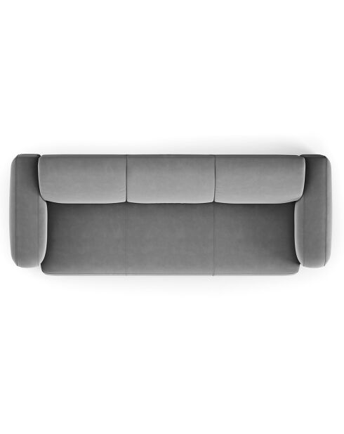 Canapé Velours Jasmin 3 Places gris - 235x95x72 cm