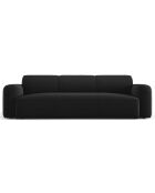Canapé Velours Jasmin 3 Places noir - 235x95x72 cm