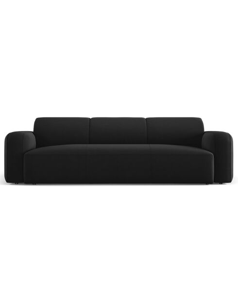 Canapé Velours Jasmin 3 Places noir - 235x95x72 cm