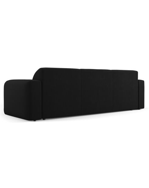 Canapé Velours Jasmin 3 Places noir - 235x95x72 cm