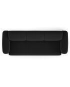 Canapé Velours Jasmin 3 Places noir - 235x95x72 cm