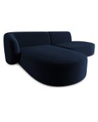 Canapé d'angle Ouvert gauche Modulable En Velours Chiara 4 Places bleu roi - 227x155x74 cm