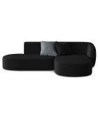 Canapé d'angle Ouvert droit Modulable En Velours Chiara 4 Places noir - 227x155x74 cm