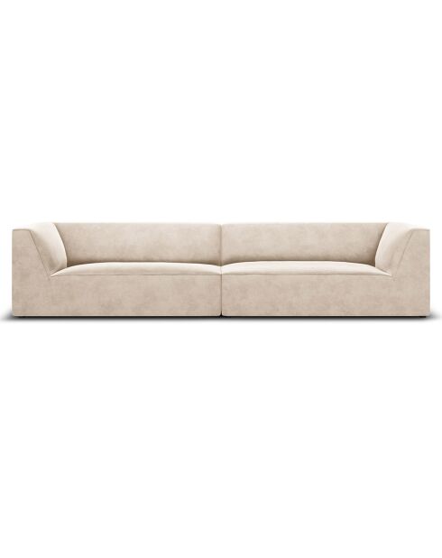 Charles Velvet 4-zitsbank lichtbeige - 302x93x69 cm