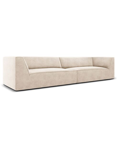 Charles Velvet 4-zitsbank lichtbeige - 302x93x69 cm