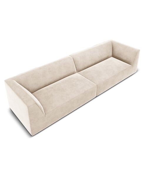 Charles Velvet 4-zitsbank lichtbeige - 302x93x69 cm