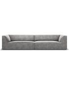 Canapé Velours Charles 4 Places gris clair - 302x93x69 cm