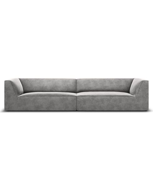 Canapé Velours Charles 4 Places gris clair - 302x93x69 cm
