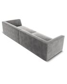 Canapé Velours Charles 4 Places gris clair - 302x93x69 cm