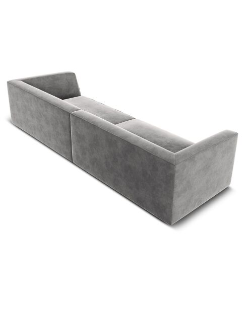 Canapé Velours Charles 4 Places gris clair - 302x93x69 cm