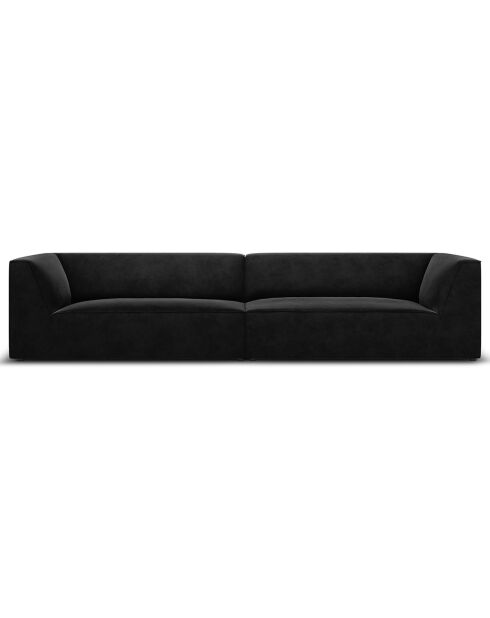 Canapé Velours Charles 4 Places noir - 302x93x69 cm