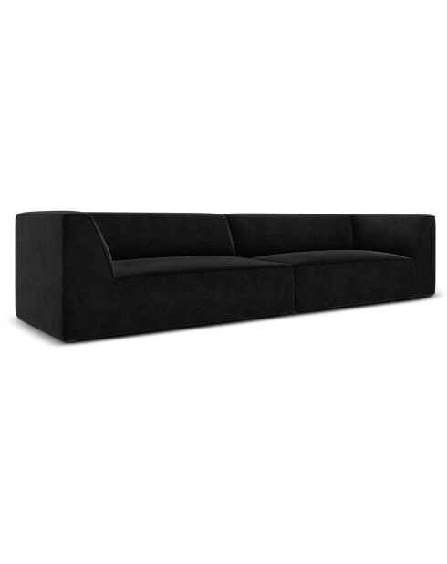Canapé Velours Charles 4 Places noir - 302x93x69 cm
