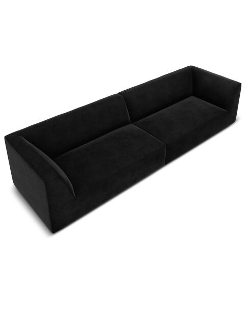 Canapé Velours Charles 4 Places noir - 302x93x69 cm