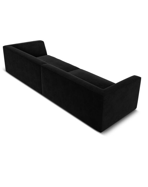 Canapé Velours Charles 4 Places noir - 302x93x69 cm