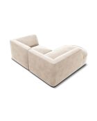 Canapé d'angle gauche Velours Charles 3 Places beige clair - 186x180x69 cm