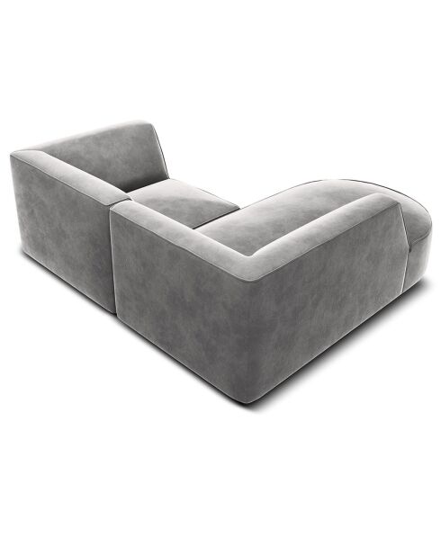 Linkes Ecksofa Velours Charles 3 Seater hellgrau - 186x180x69 cm