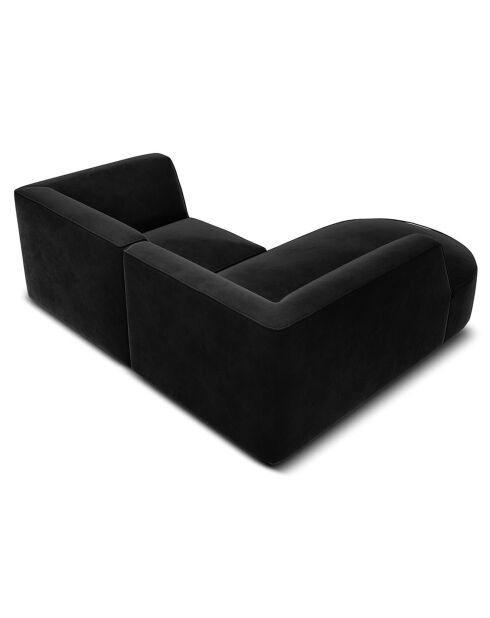 Linkes Ecksofa Velours Charles 3 Seater schwarz - 186x180x69 cm