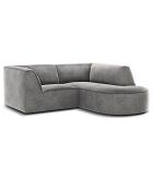 Canapé d'angle droit Velours Charles 3 Places gris clair - 186x180x69 cm