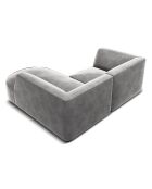 Canapé d'angle droit Velours Charles 3 Places gris clair - 186x180x69 cm