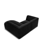 Canapé d'angle droit Velours Charles 3 Places noir - 186x180x69 cm