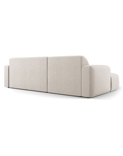 Canapé d'angle gauche Velours Jasmin 4 Places beige - 250x170x72 cm