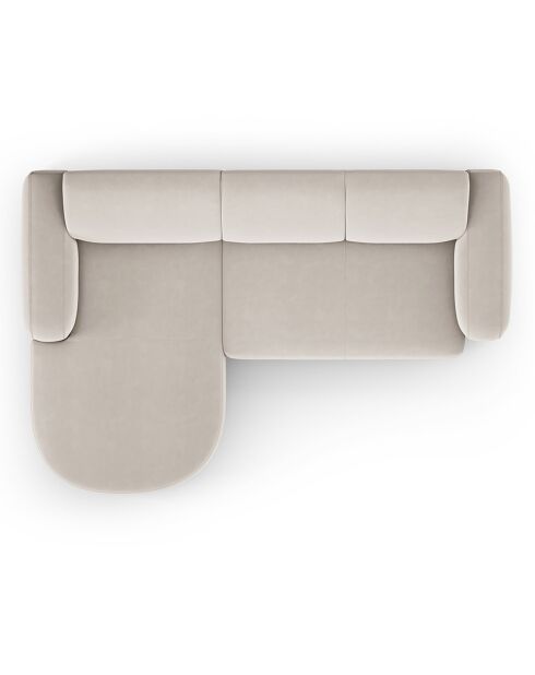 Canapé d'angle gauche Velours Jasmin 4 Places beige - 250x170x72 cm