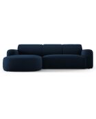 Canapé d'angle gauche Velours Jasmin 4 Places bleu roi - 250x170x72 cm