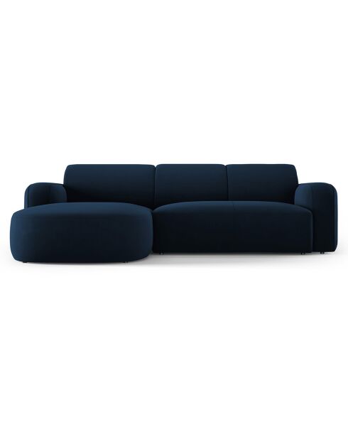 Canapé d'angle gauche Velours Jasmin 4 Places bleu roi - 250x170x72 cm