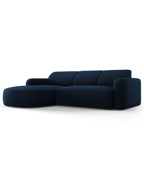 Canapé d'angle gauche Velours Jasmin 4 Places bleu roi - 250x170x72 cm