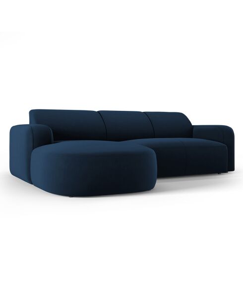Canapé d'angle gauche Velours Jasmin 4 Places bleu roi - 250x170x72 cm