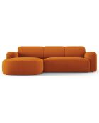 Canapé d'angle gauche Velours Jasmin 4 Places terracotta - 250x170x72 cm